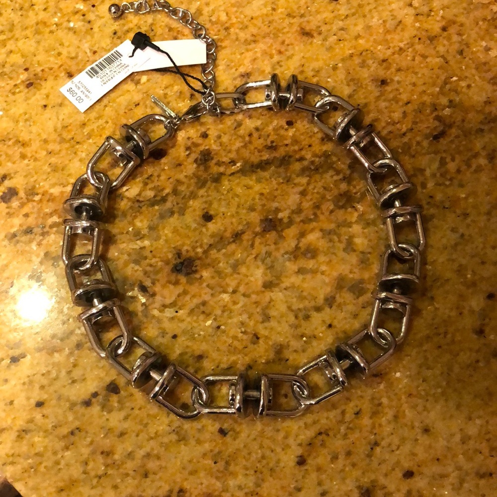 White House Black Market Polished Silver Link Necklace